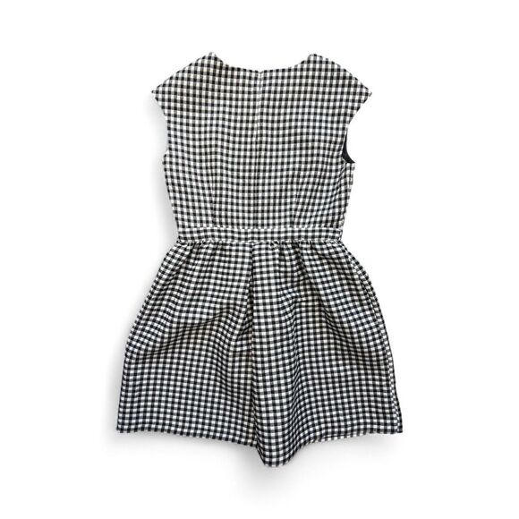 Zara Basic Women’s Black White Gingham Check Dress Size L Fit & Flare - Picture 3 of 9